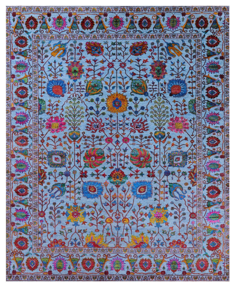9' 0" X 11' 7" Persian Handmade Wool & Silk Rug - Q14927