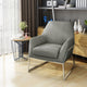 GDF Studio Zach Modern Fabric Armchair With Stainless Steel Frame, Gray