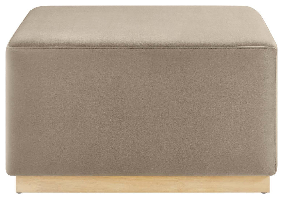 Tilden Large 28" Square Performance Velvet Upholstered Ottoman