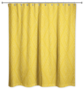 Yellow Tribal Diamond 71x74 Shower Curtain