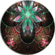 Star Flower Fractal Pattern, Floral Disc Metal Wall Art, 36"