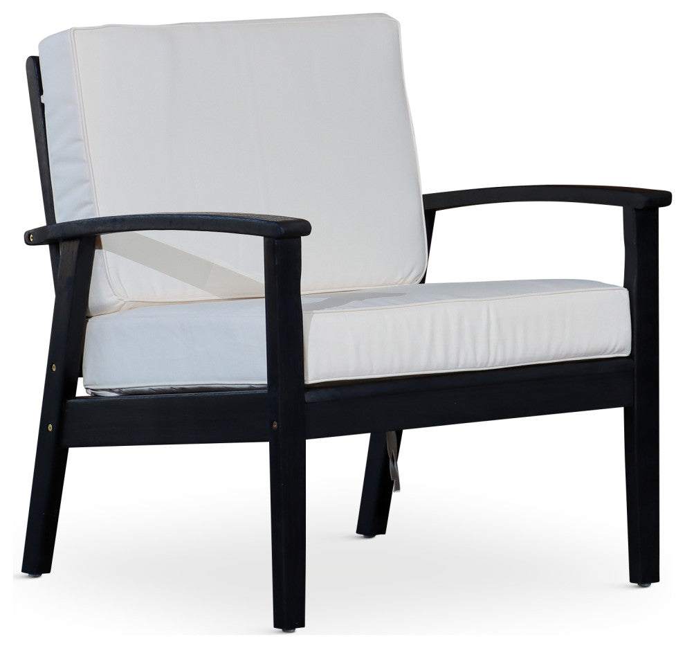 DTY Outdoor Living Longs Peak Eucalyptus Chair W/ Cushions, Espresso, Cream