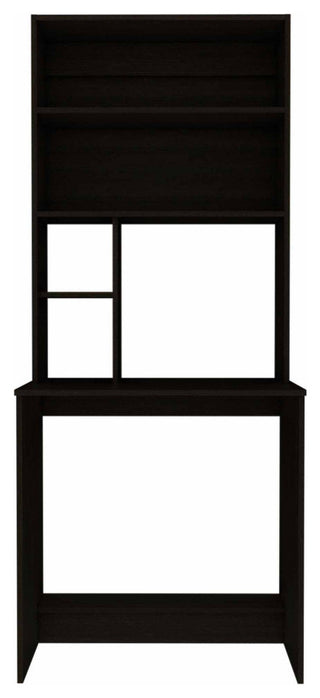 Sawgrass Computer Desk With Hutch, With 4 Shelves, Black Wengue