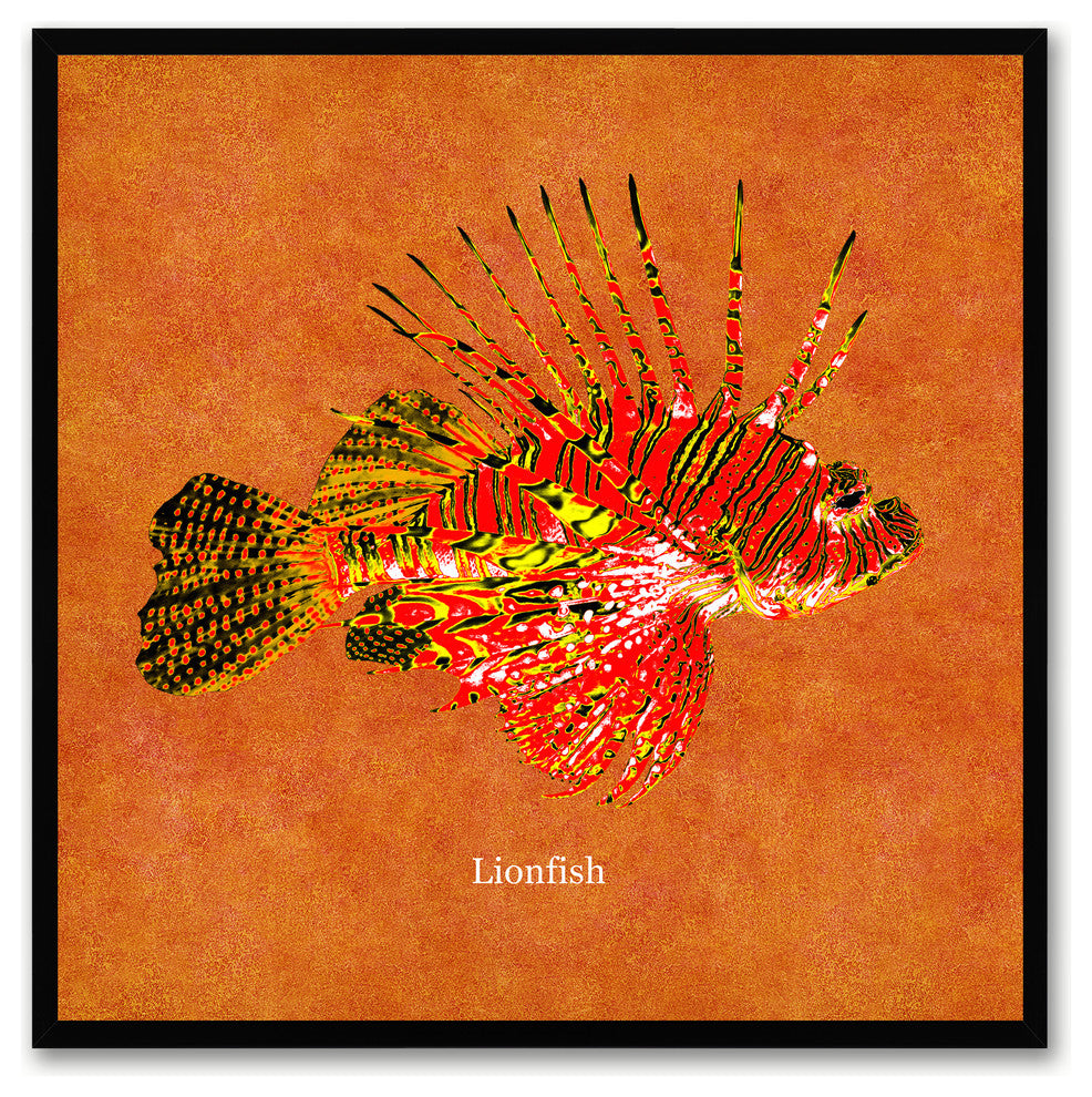 Lionfish Animal Orange Canvas Print, Custom Picture Frame, 20"x20"