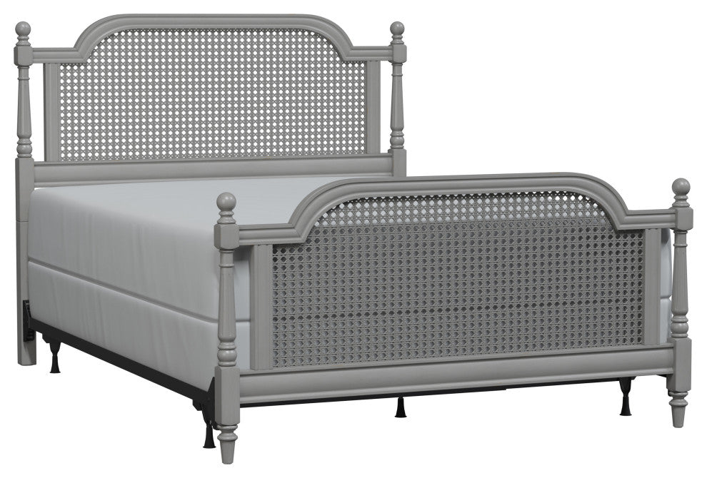 Melanie Bed, Metal Bed Rails Included, Gray, Queen