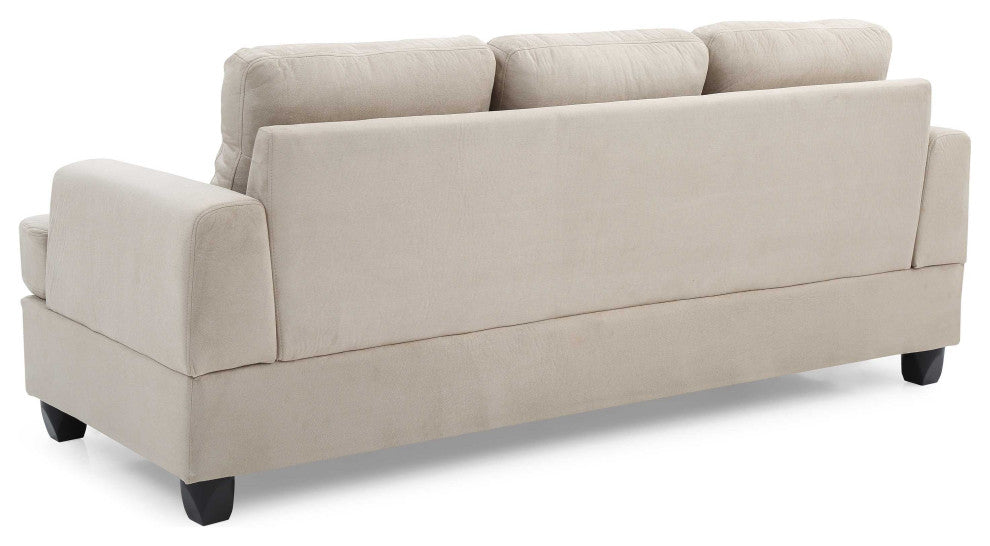 Sandridge 79 in. W Flared Arm Microfiber Straight Sofa, Vanilla