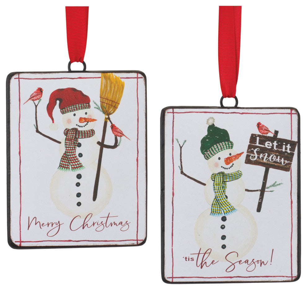 Snowman Sentiment Ornament, Set of 12