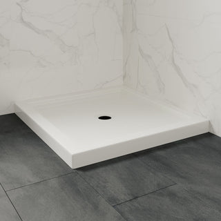 Ove Decors Erika Shower Base Rectangle, White, 38"x36", Center Drain