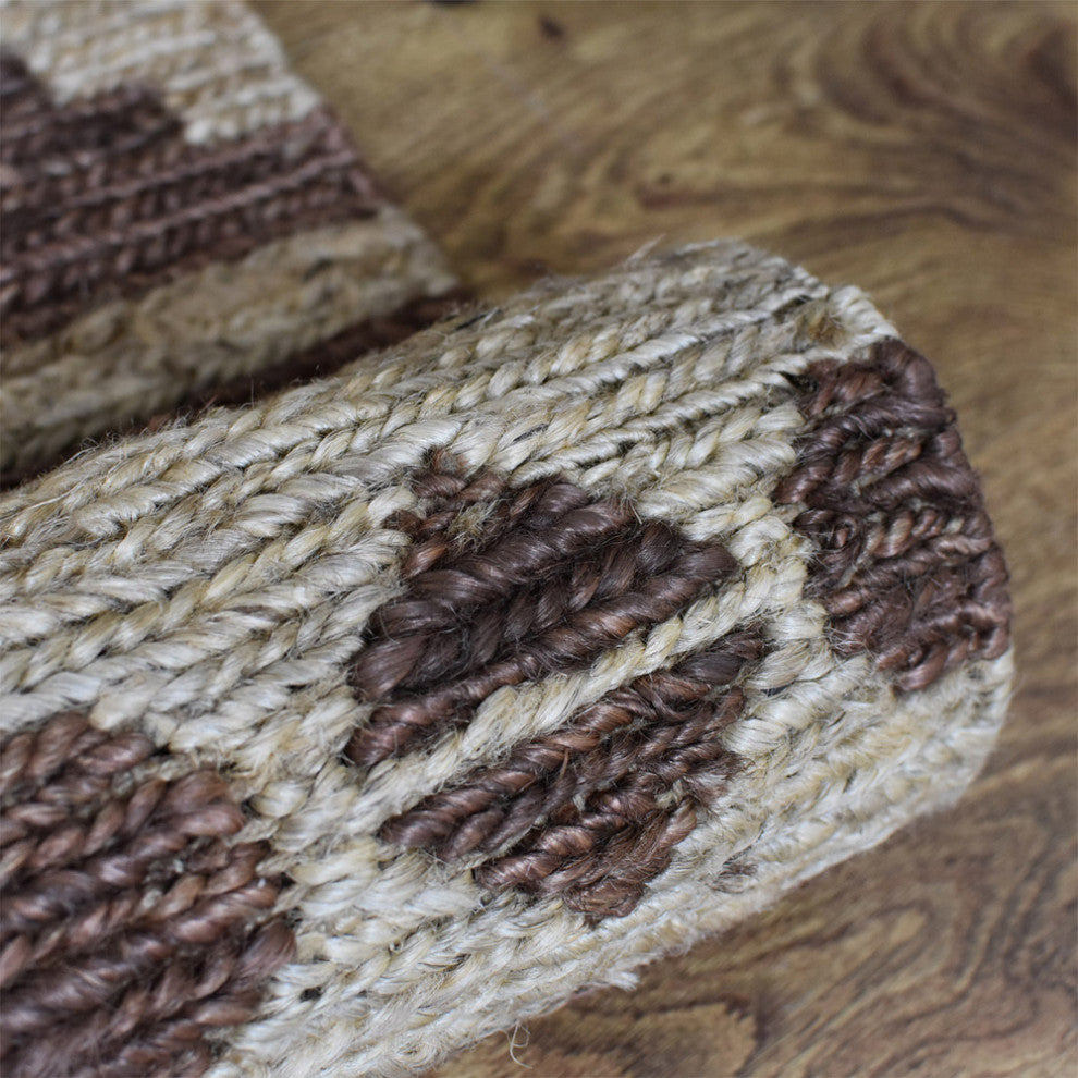HAND KNOTTED SUMAK JUTE ECO-FRIENDLY SOLID AREA RUG,Brown Beige,Oriental,Outdoor, [Rectangle] 5'x8'
