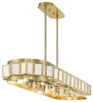 Gideon 8-Light Linear Chandelier, Warm Brass
