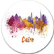 Cairo Skyline, Cityscape Round Metal Wall Art, 11"