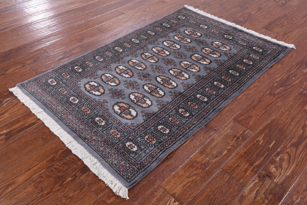 Silky Bokhara Hand Knotted Wool Rug 3' 1" X 5' 0" - Q13814
