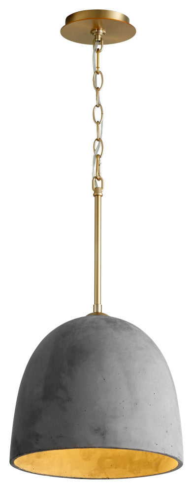 Oxygen Lighting 3-641-1540 Dune 1-Light Pendant Light, Dark Gray / Aged Brass