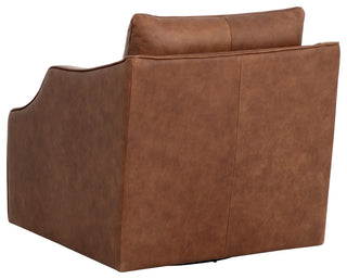 Orwell Swivel Lounge Chair, Cognac Leather