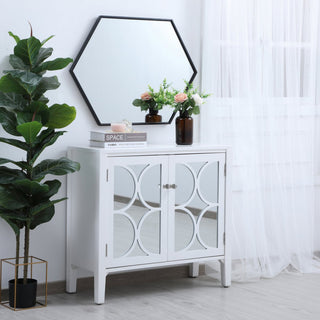 Elegant Decker Metal Frame Hexagon Mirror 24" MR4424BK - Black