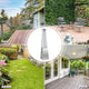 90" Tall Pyramid Patio Heater Quartz Glass Tube Flame Heating 42000 BTU