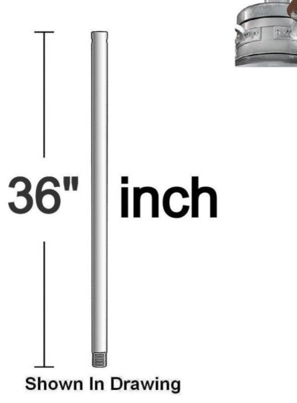 36" Universal Downrod, Galvanized