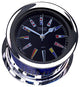 Weems and Plath Chrome Atlantis Quartz Clock Black Flag Dial