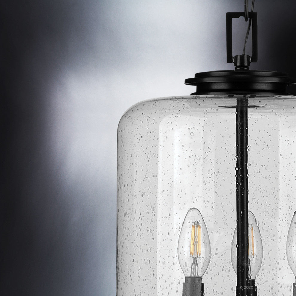 Luxury French Country Pendant Light, Midnight Black, UHP3821