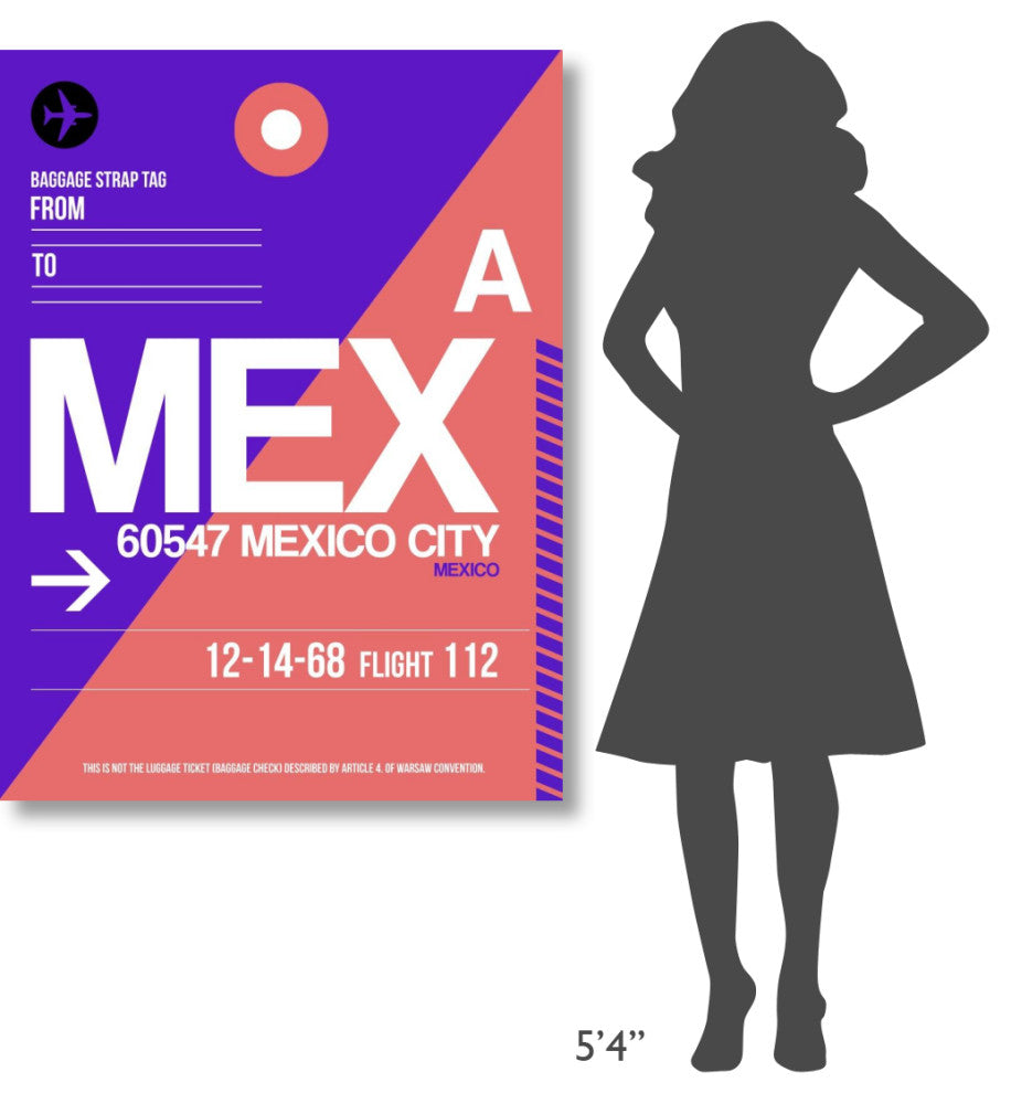 "MEX Mexico City Luggage Tag 1" Fine Art Print