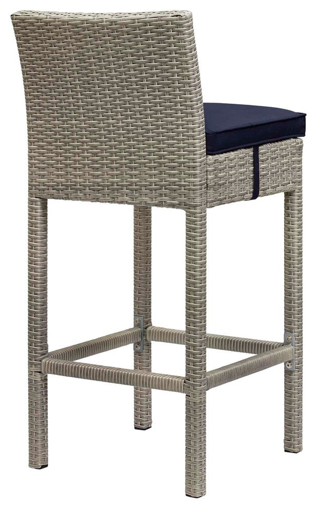 Conduit Bar Stool Outdoor Patio Wicker Rattan Set of 4