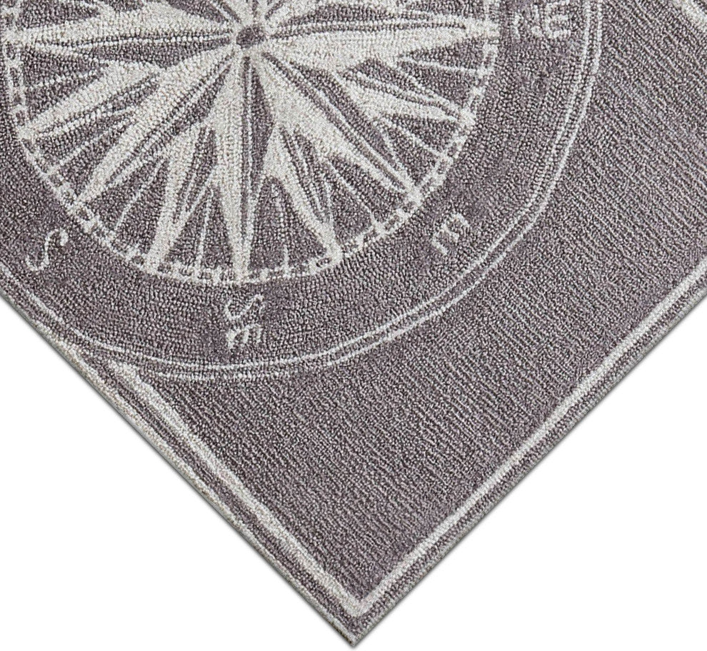 Frontporch Compass Indoor/Outdoor Rug, Gray, 2'x3'