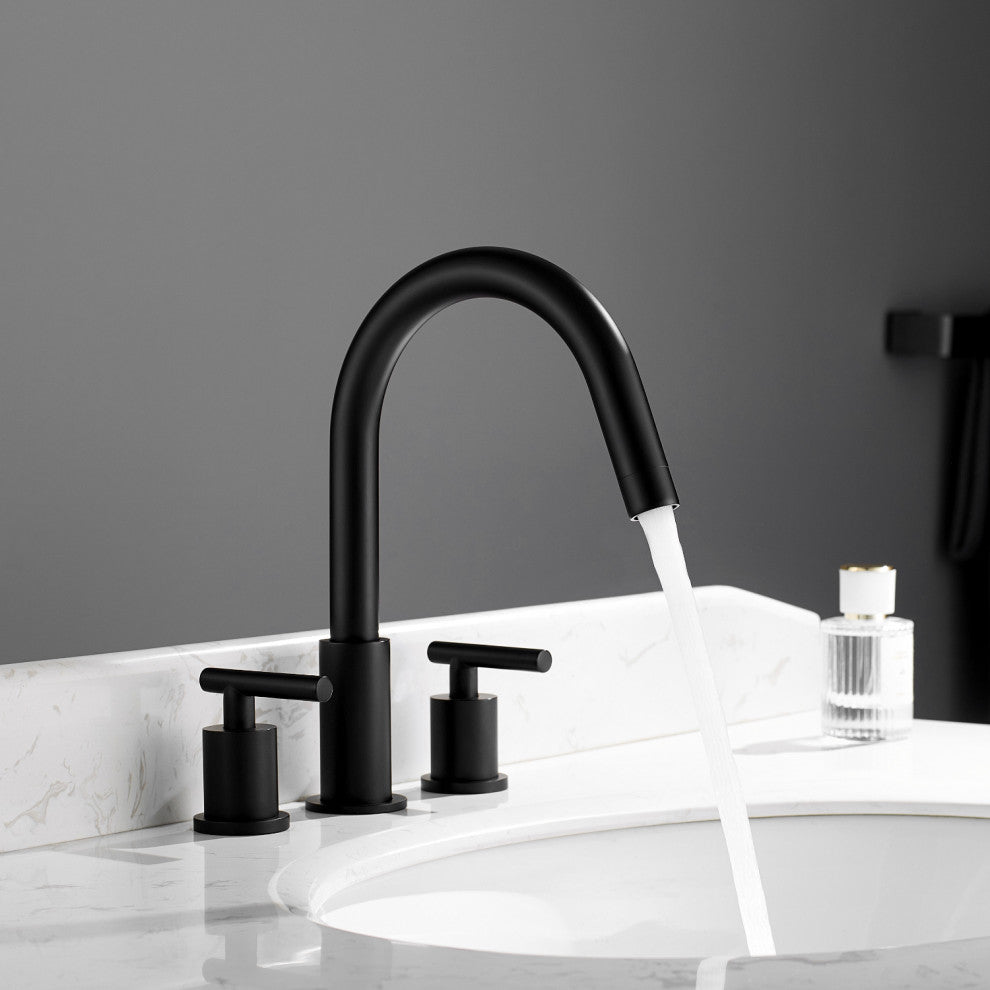Lodosa Widespread Bathroom Basin Sink Faucet, Matte Black
