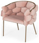 Pink Geo Velvet And Brushed Brass Velvet Dining Chair