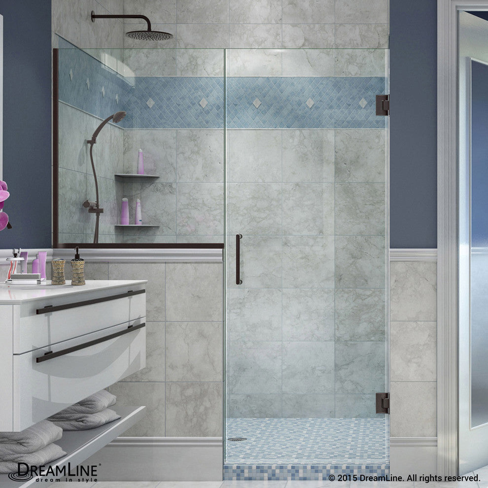 Unidoor Plus 65-65.5" Shower Door, Oil Rubbed Bronze