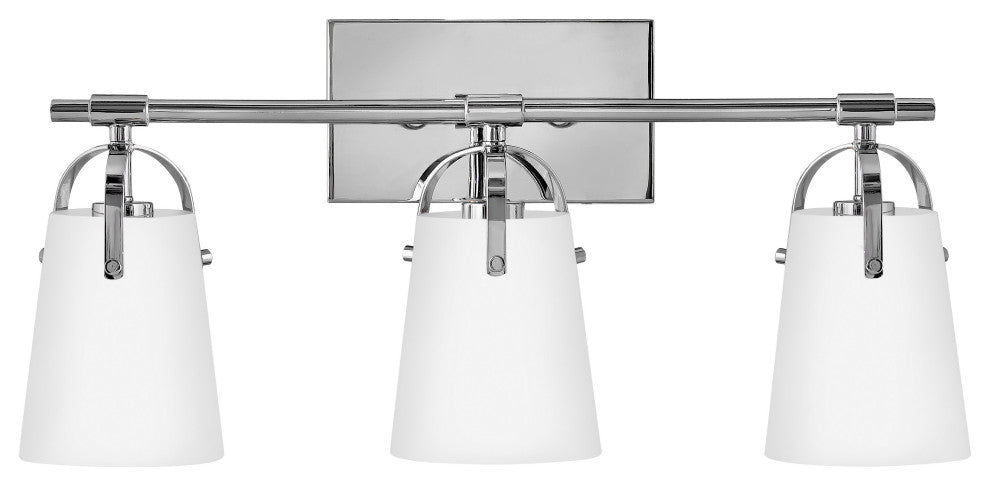 Hinkley Foster Medium Three Light Vanity, Chrome