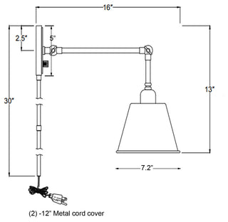 Crystorama Lighting Group MIT-A8020 Mitchell 30" Tall Wall Sconce - Aged Brass