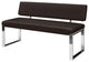 50" Brown and Silver Upholstered Faux Leather Bench