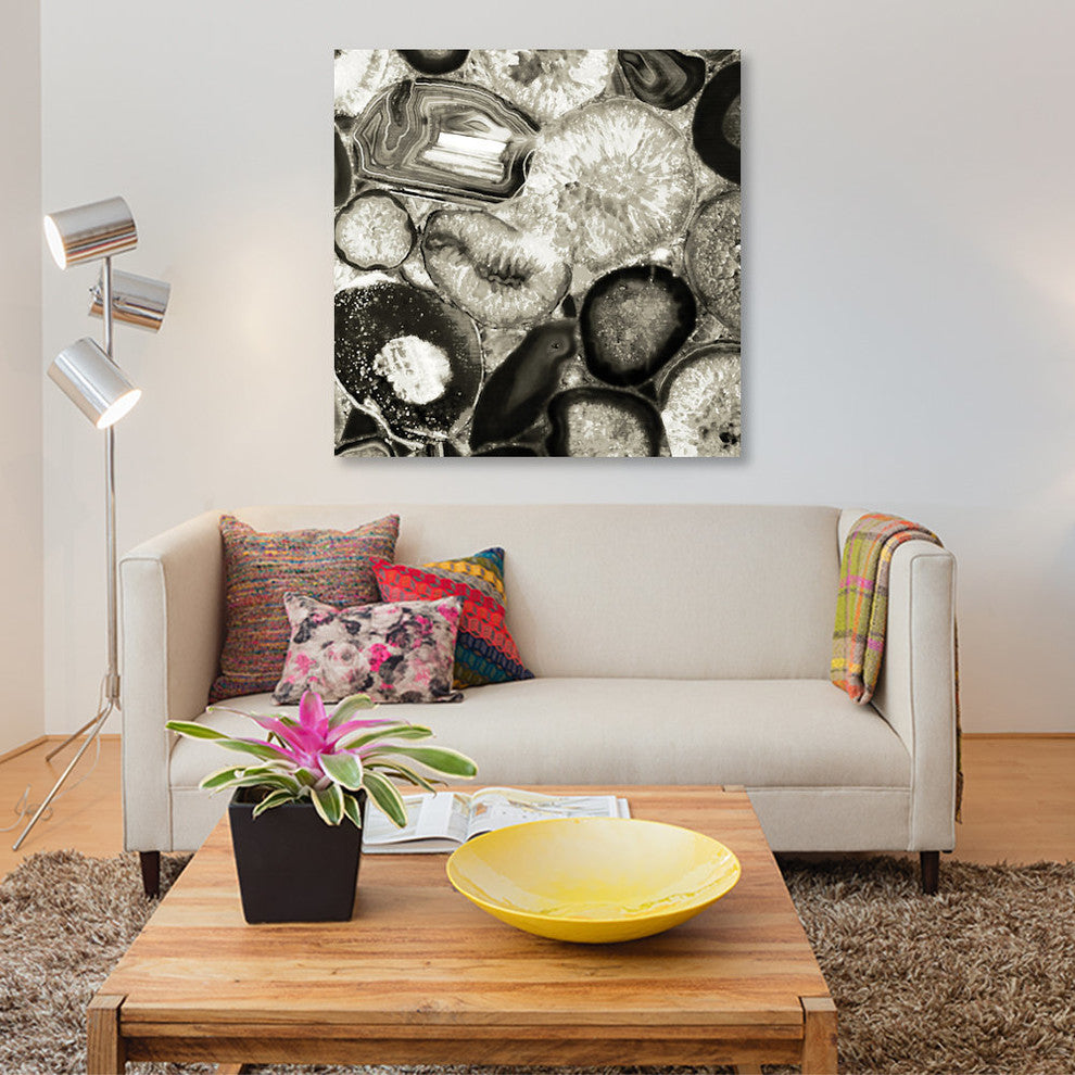 "Agate In Pewter II" by Danielle Carson, Canvas Print, 18"x18"