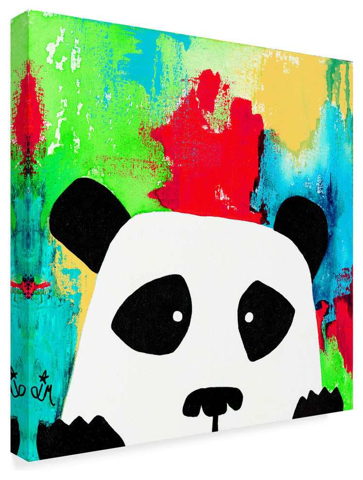 Jennifer Mccully ''Primary Panda'' Canvas Art, 18"x18"