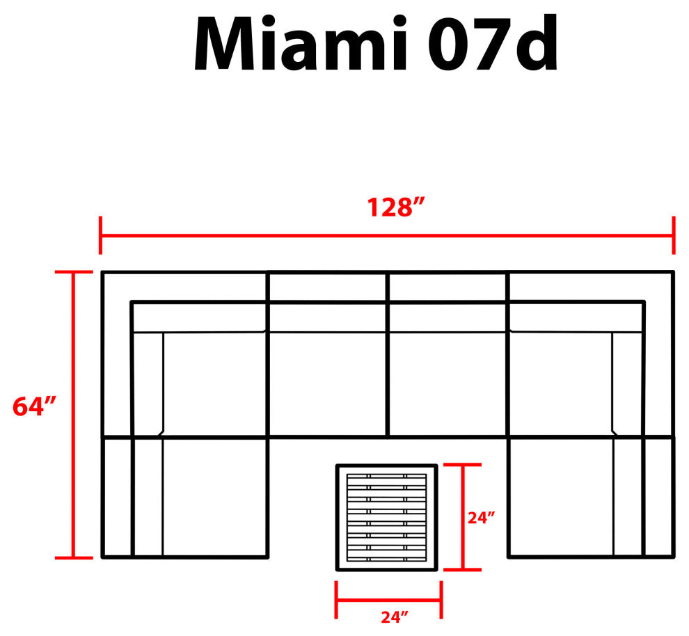 Miami 7 Piece Outdoor Wicker Patio Furniture Set 07d