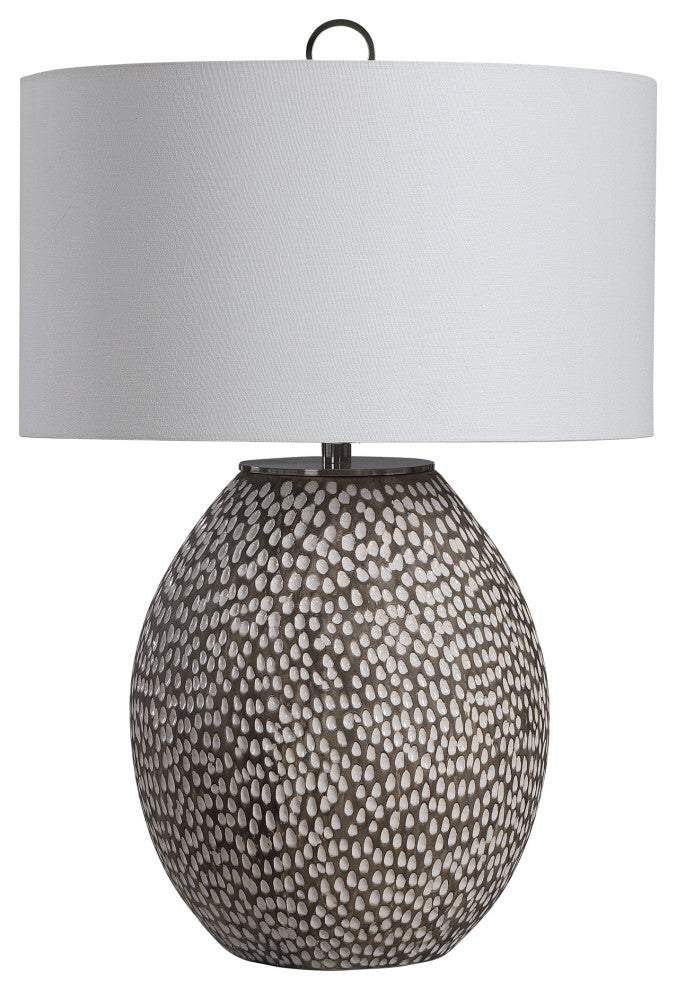 Uttermost Cyprien Gray White Table Lamp