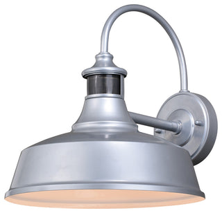 Dorado Outdoor Wall Light, Satin Silver/White, 12"wx12.25"hx13.5"d