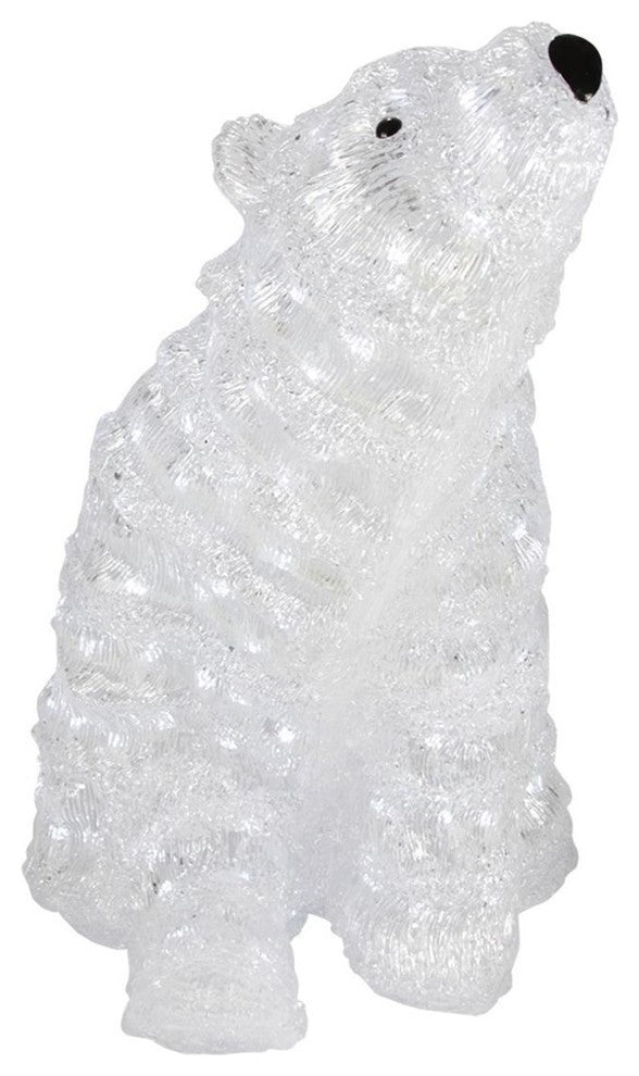 18" Lit Commercial Grade Acrylic Polar Bear Christmas Display Decoration