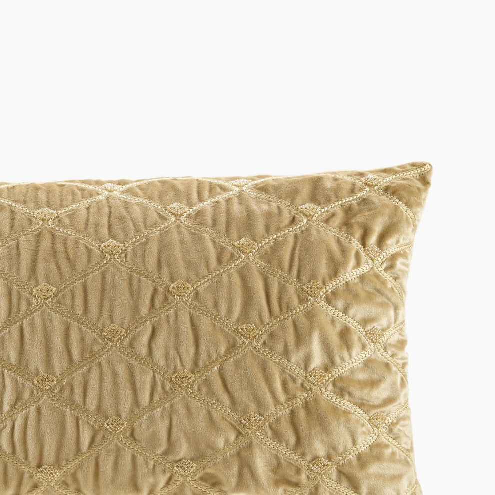 Croscill Aumont Velvet Oblong Pillow, Goose Feather, Gold