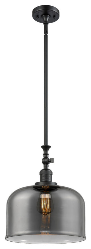 X-Large Bell 1-Light Mini Pendant, Matte Black, Plated Smoke