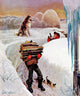 "Gathering Wood" Painting Print on Canvas by John Clymer