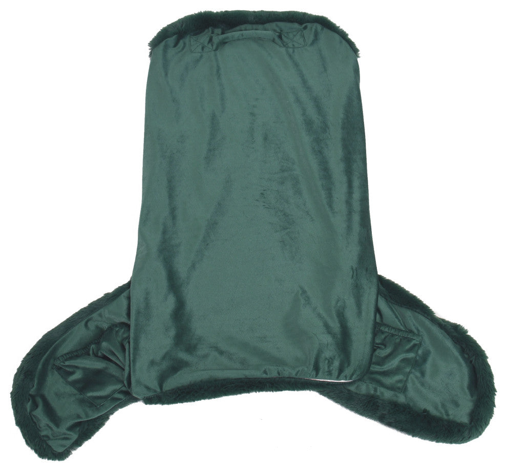 Faux Fur Bedrest Shell, Dark Green, 28"x30" X17"