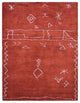 HAND KNOTTED LOOM SILK ECO-FRIENDLY RUG-6'x9',Rectangle,Red White,Contempor