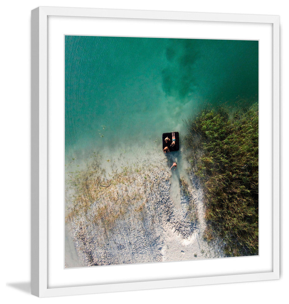 "Aqua Lake Chill" Framed Print by Karolis Janulis