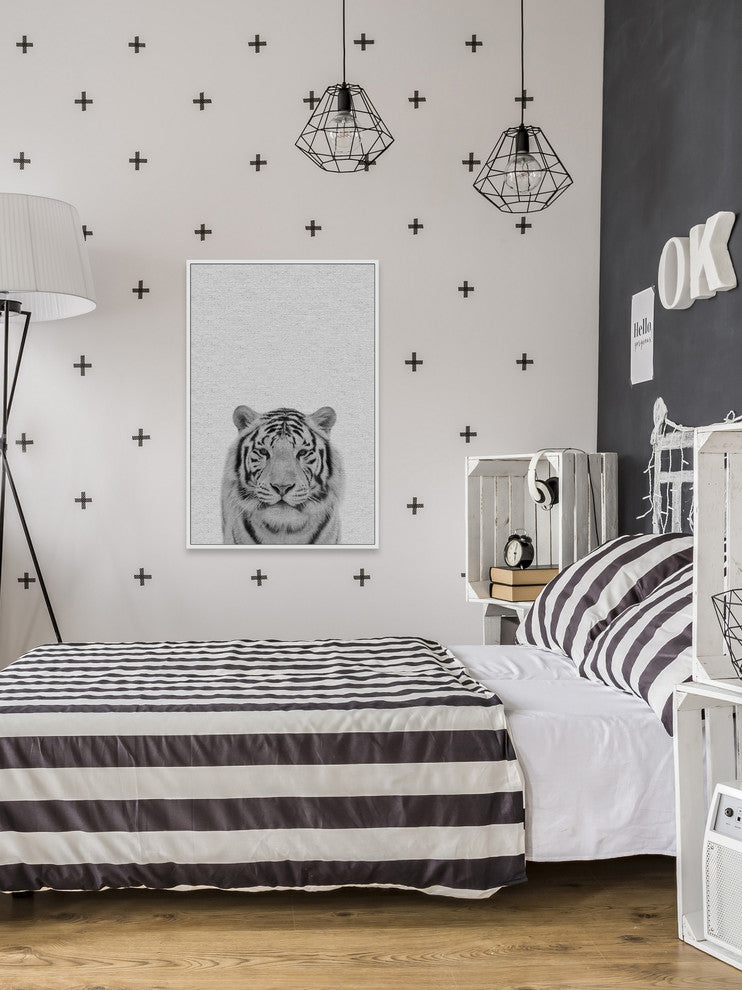 "Tamed Tiger II" Floater Framed Painting Print on Canvas, 16"x24"