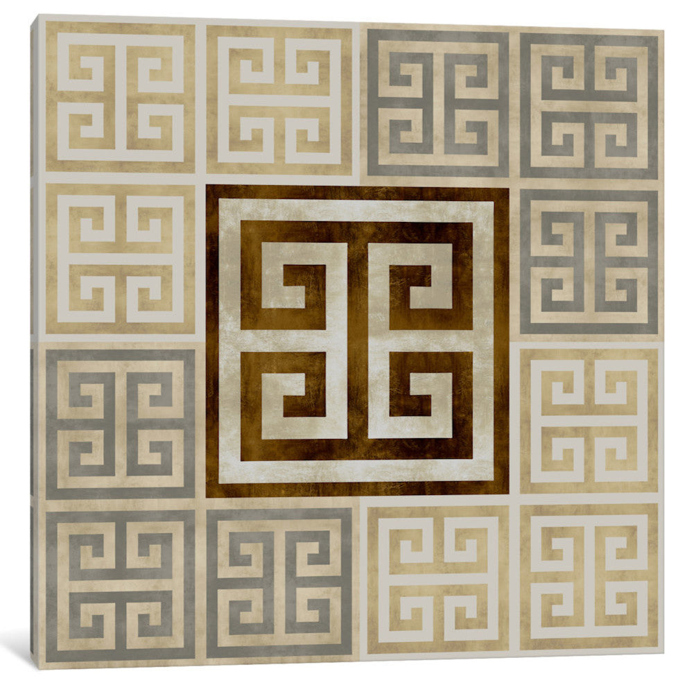 "Greek Key III" by Ellie Roberts, Canvas Print, 18"x18"