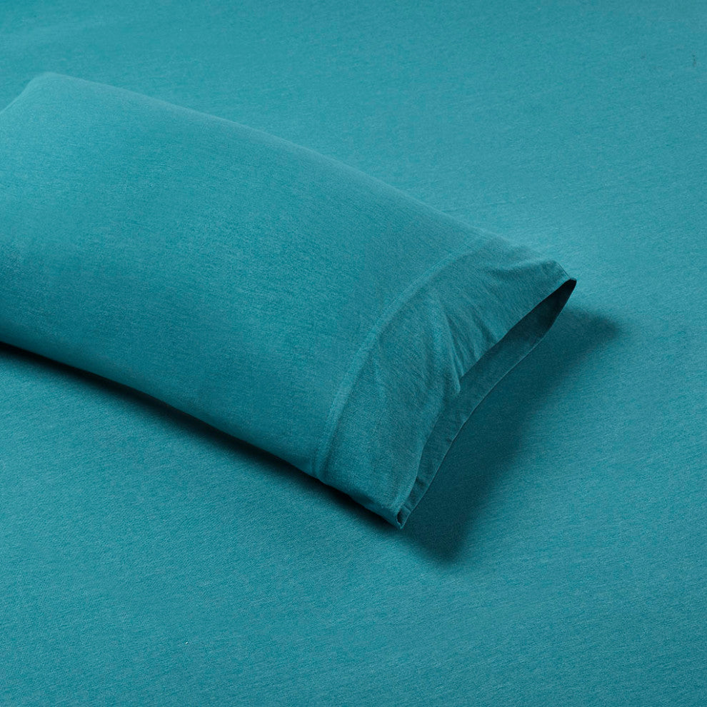 Intelligent Design Cotton Blend Jersey Knit All Season Sheet Set, Teal
