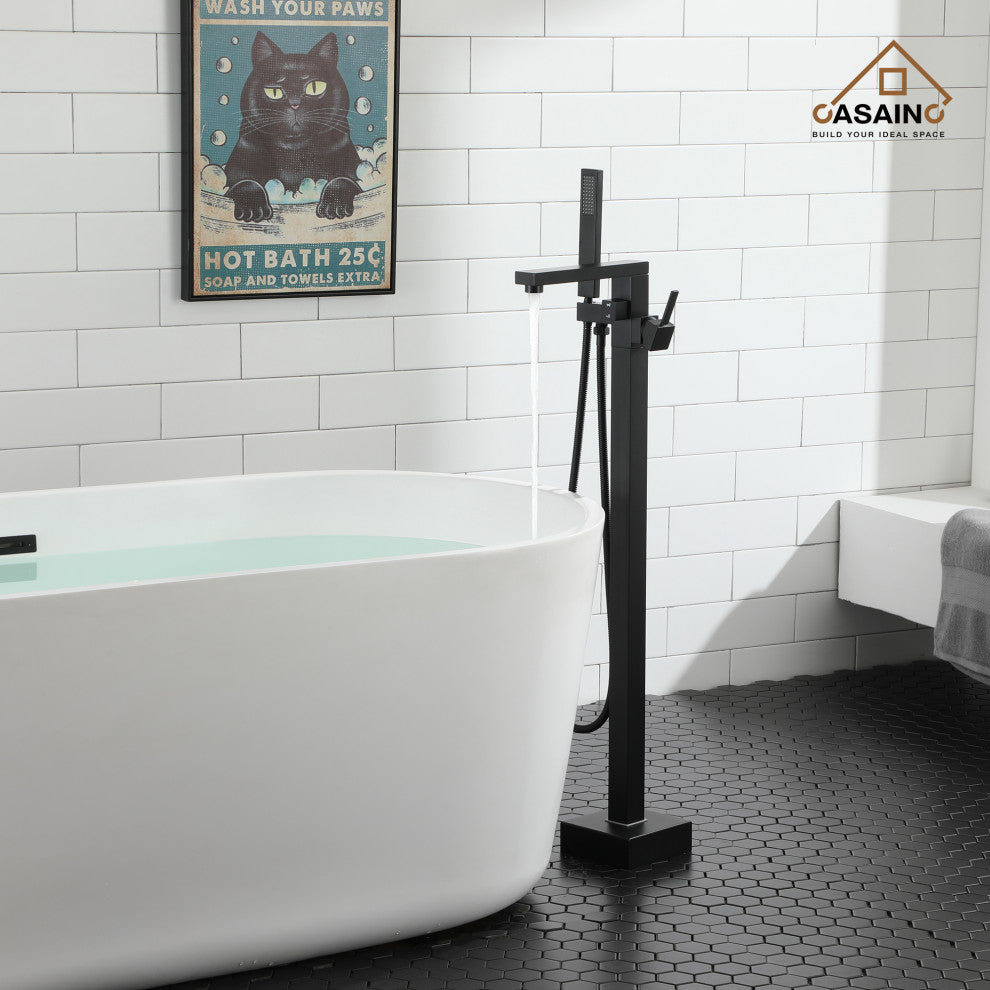 Bathroom Tub Filler with Hand Shower in Brushed Nickel and More, Matte Black