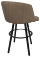 Swivel Metal Bar Stool Joey on Warren Base, Basin Beige Black, 26"