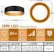 Matte Black Flush Mount Light, LED Ceiling Light Fixture, Gold Inside Finish